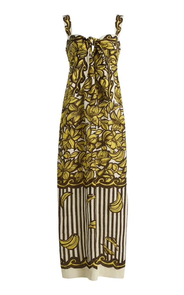 Mona Printed Hemp Midi Dress
