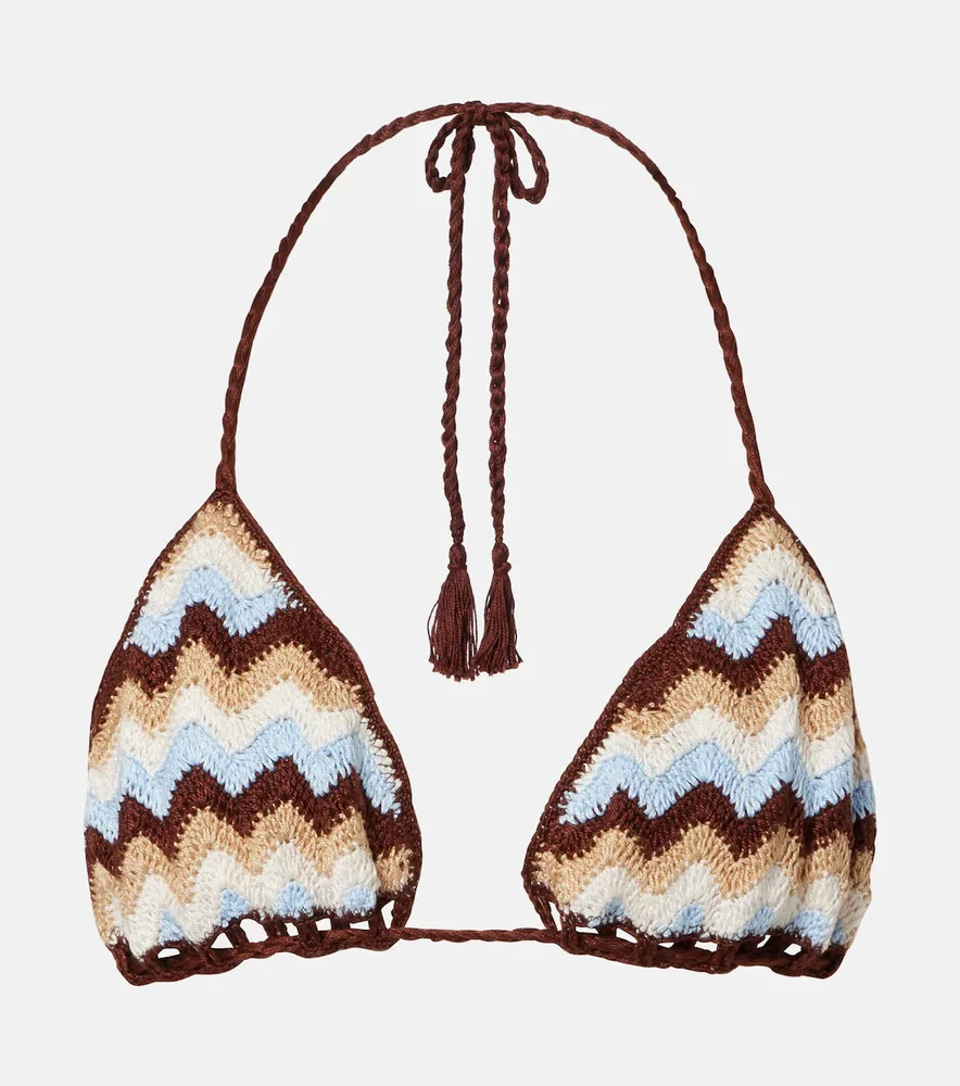 Summer Chevron crochet cotton bikini top
