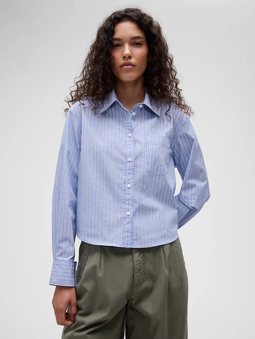gap.com Gap Studio Poplin Crop Shirt