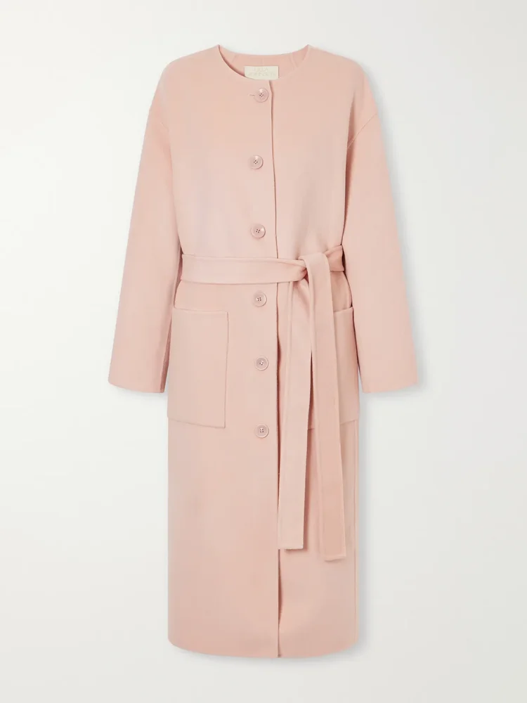 Fernanda belted felted wool and cashmere-blend coat