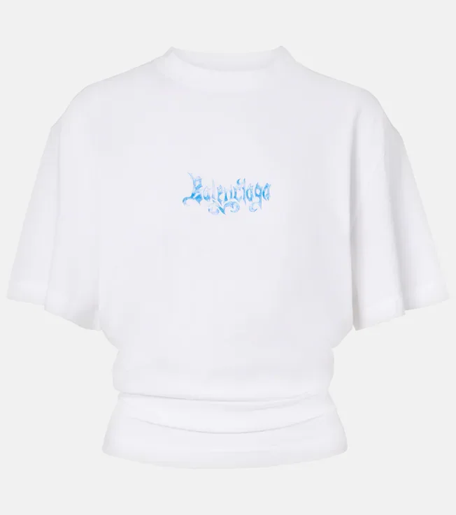 Logo cotton jersey top