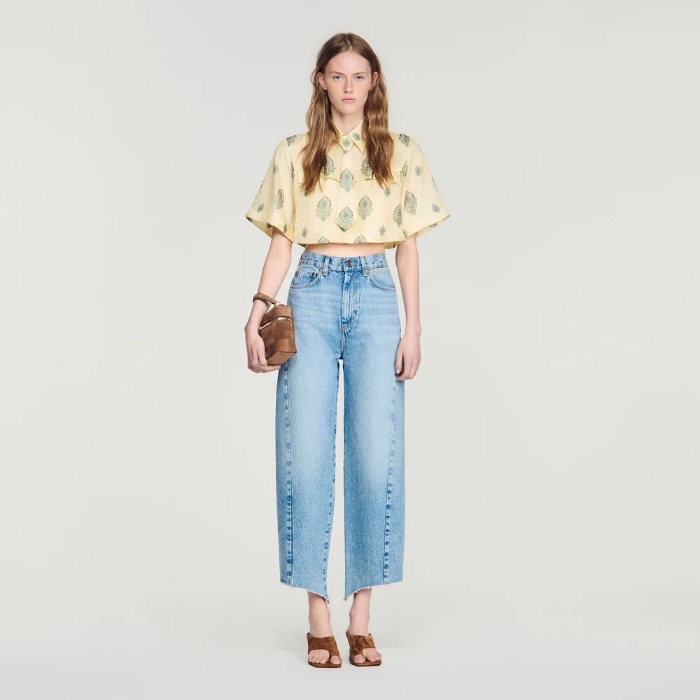 PAISLEY PRINT TOP WITH REMOVABLE TIE