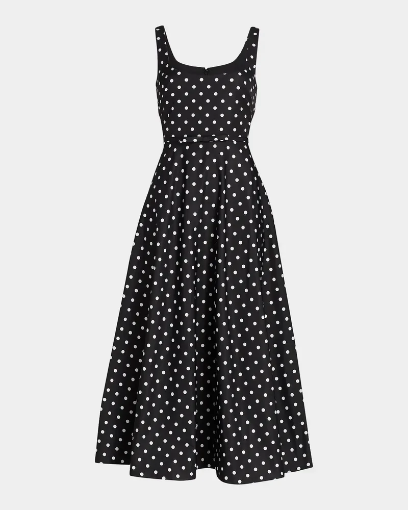 Classic Polka Dot Midi-Dress