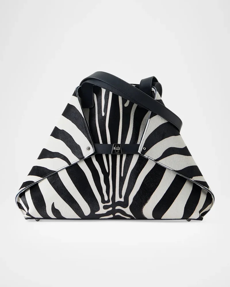 Ai Medium Zebra-Print Top-Handle Tote Bag