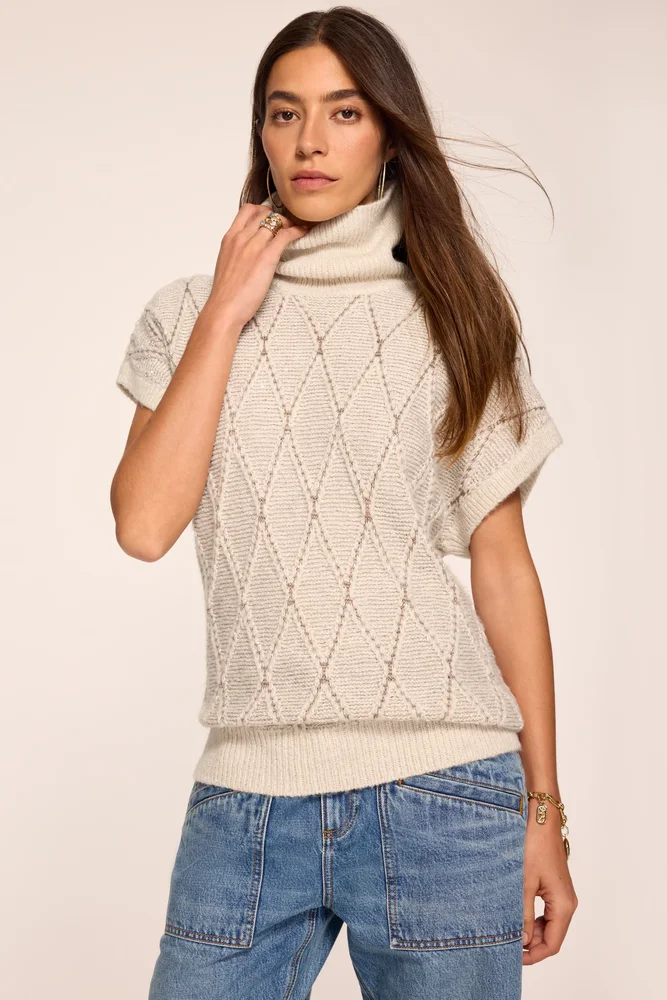 Blair Argyle Funnel Neck Sweater