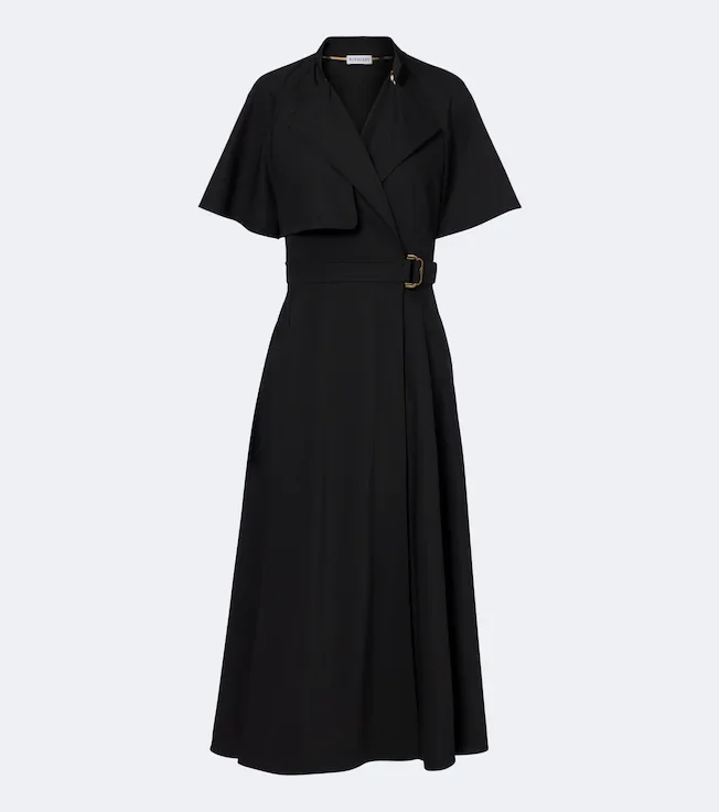 Belted wool wrap dress