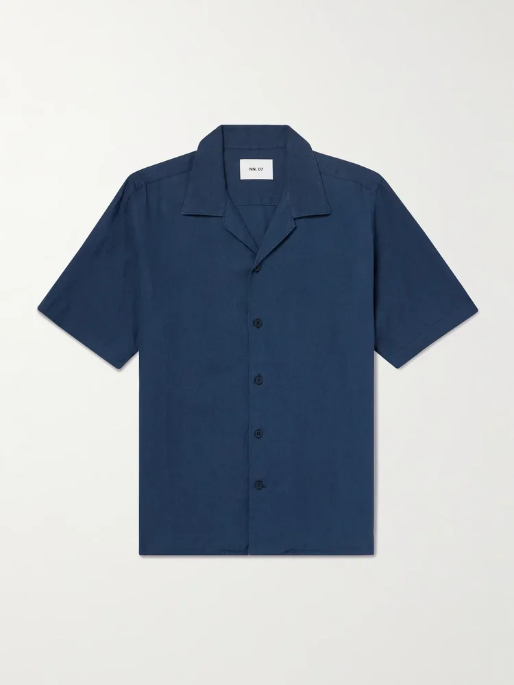 Julio 5708 Camp-Collar Linen Shirt