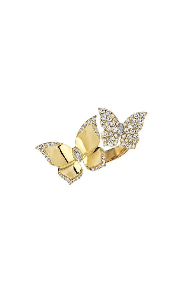 Oro Butterfly Double Ring