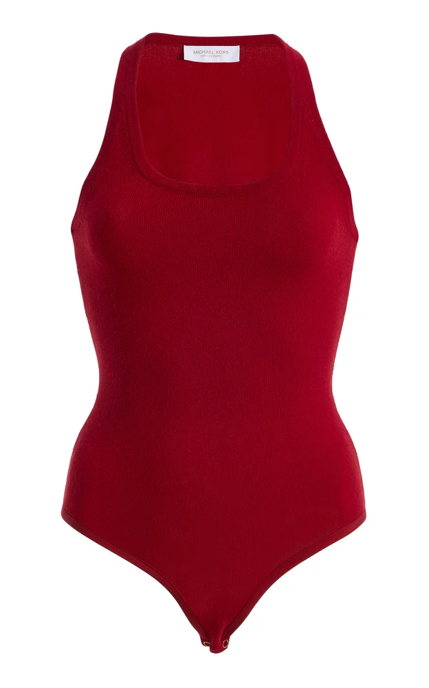 Scoop-Neck Cashmere-Blend Bodysuit