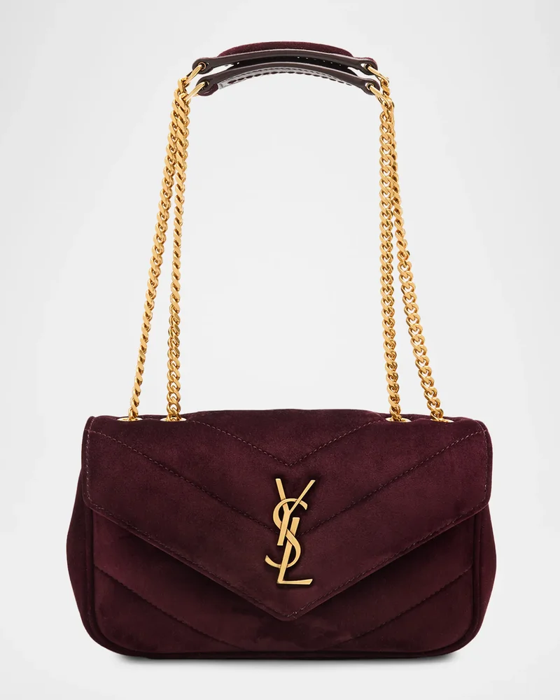 Mini Loulou Chain-Strap Shoulder Bag in Suede
