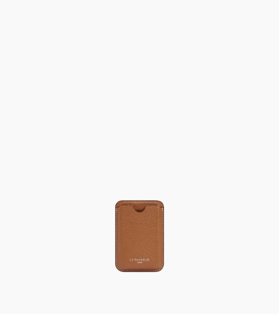 Porte cartes magnétique en cuir grainé