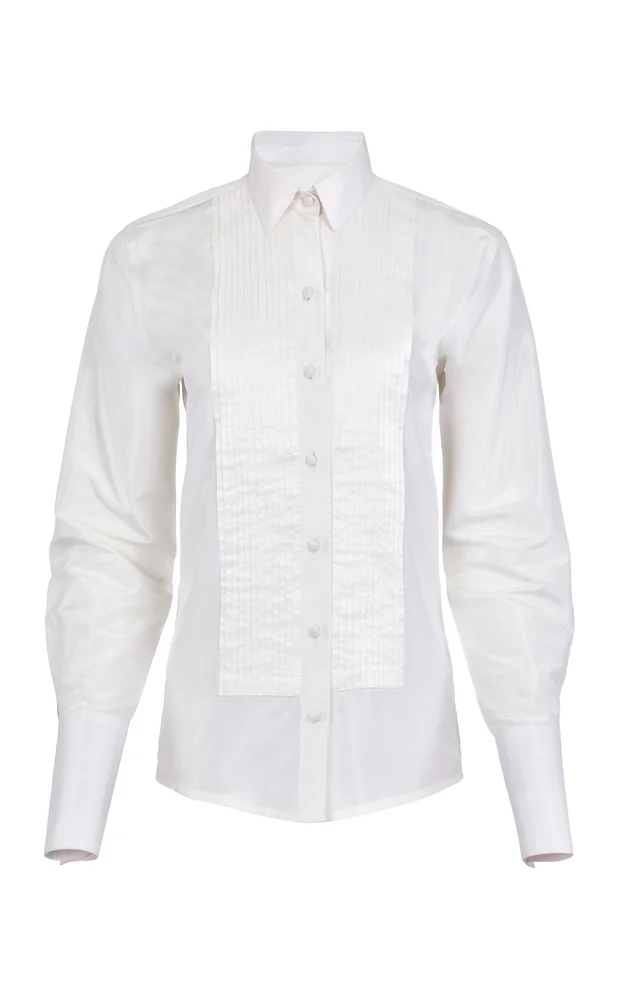 Silk Taffeta Classic Tuxedo Shirt