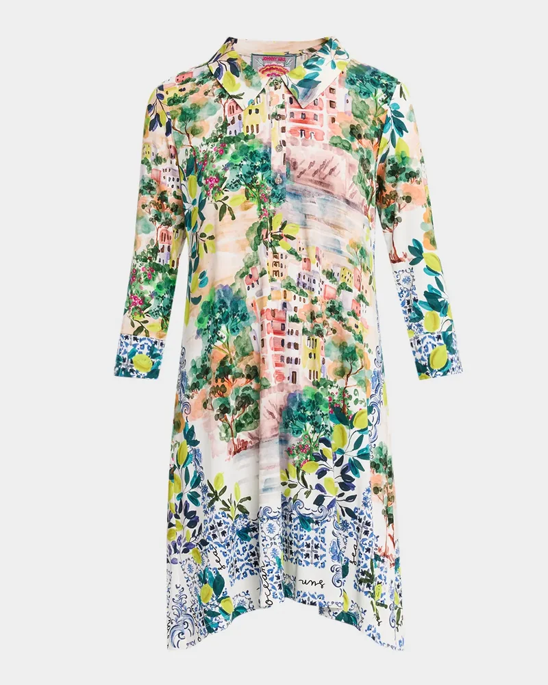 The Janie Lemon-Print Favorite Shirtdress