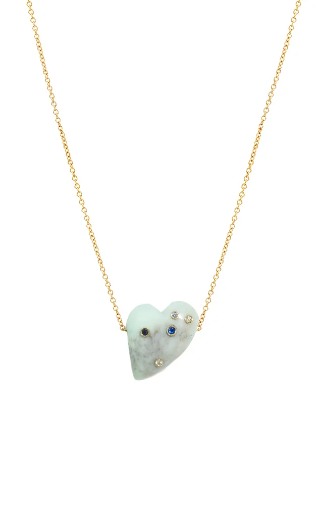 Hopefulness 14K Gold Prenite, Diamond Charm