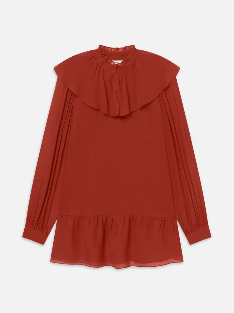 FRAME The Silk Soirée Dress -- Paprika