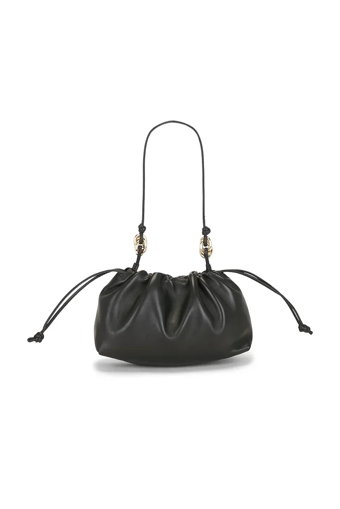 Black Nappa With Gold Hardware Shoulder Bag