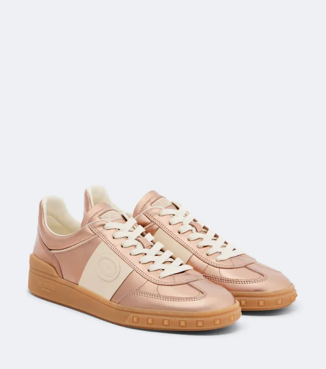 Upvillage metallic leather sneakers