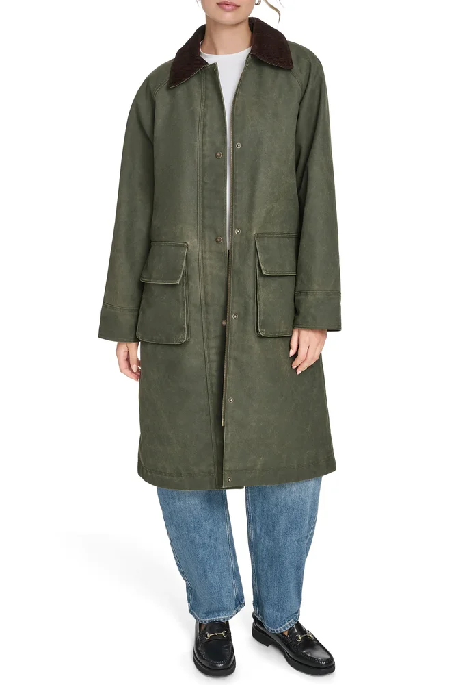 Extralong Barn Jacket (Dark Olive)