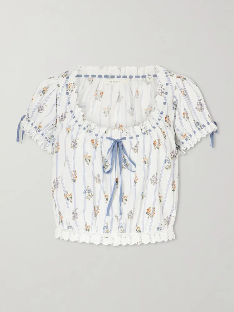 nera broderie anglaise organic cotton blouse