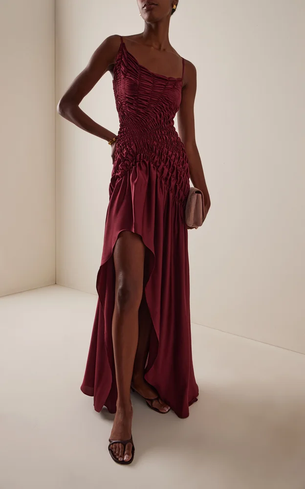 Eclipse Metallic Chiffon Maxi Dress