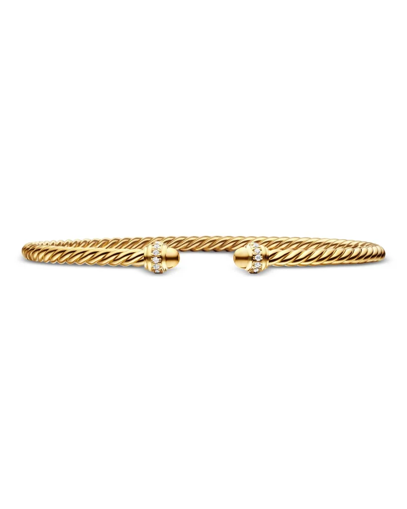 Cablespira Bracelet in 18K Gold with Diamonds, 3mm