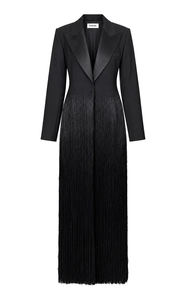Fringed Stretch-Wool Jacket