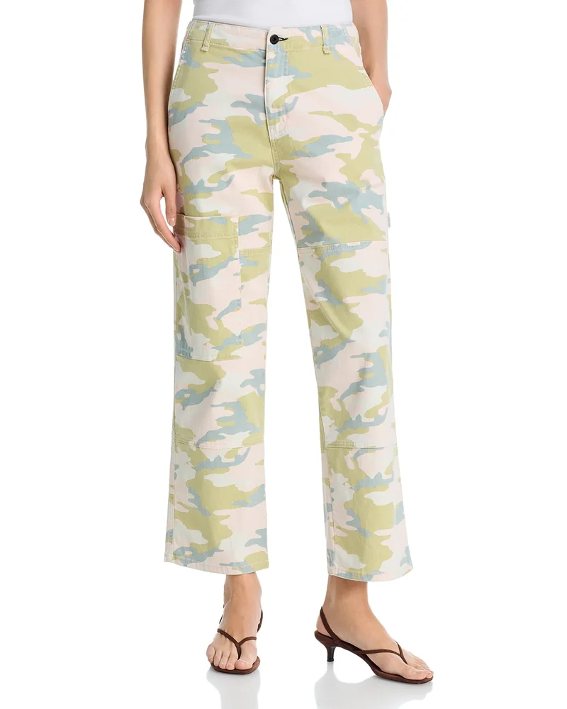 Carpenter High Rise Straight Jeans in Pink Camo