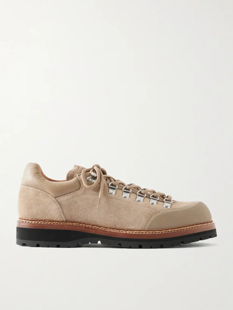 Alpine Leather-Trimmed Suede Hiking Boots