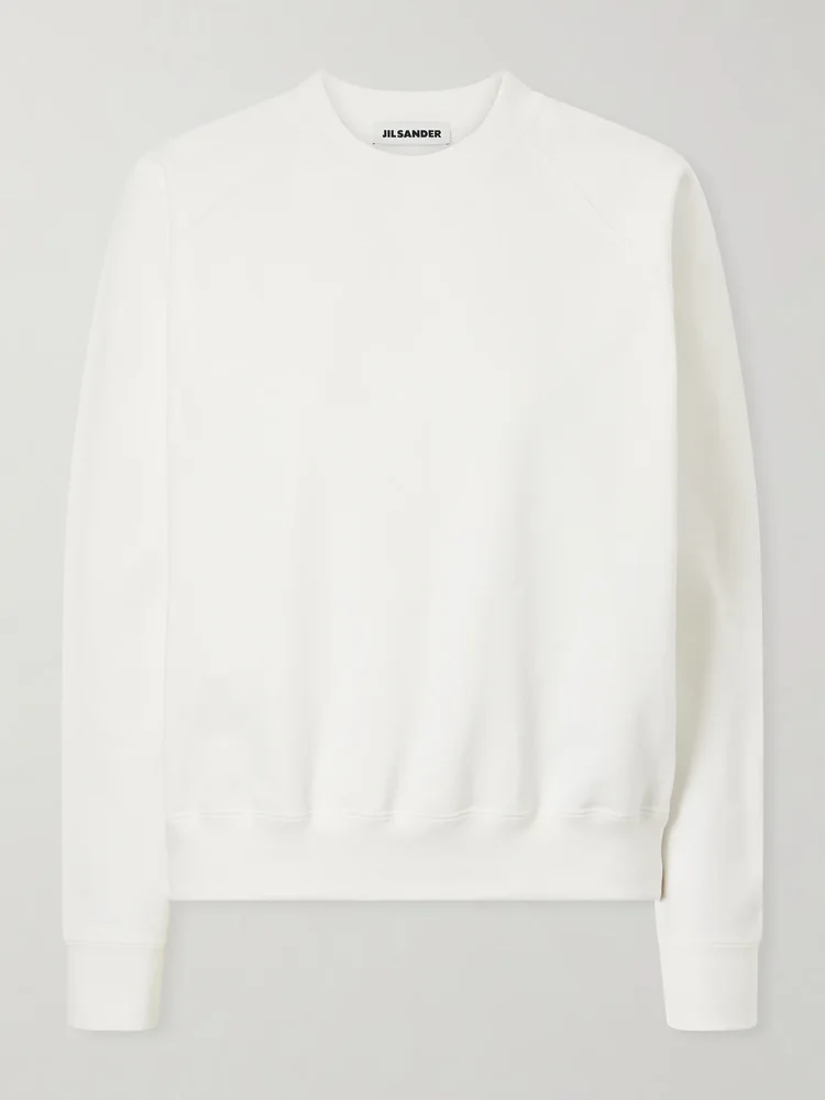 Cropped cotton-jersey sweatshirt