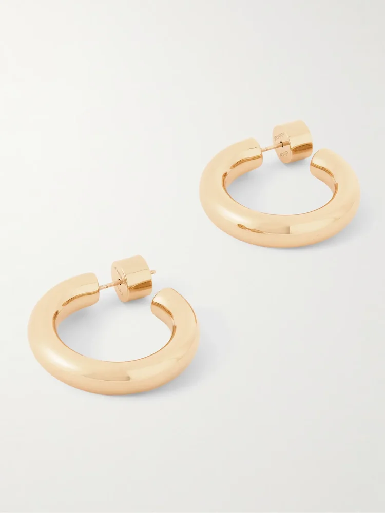 Natasha Huggies gold-plated hoop earrings