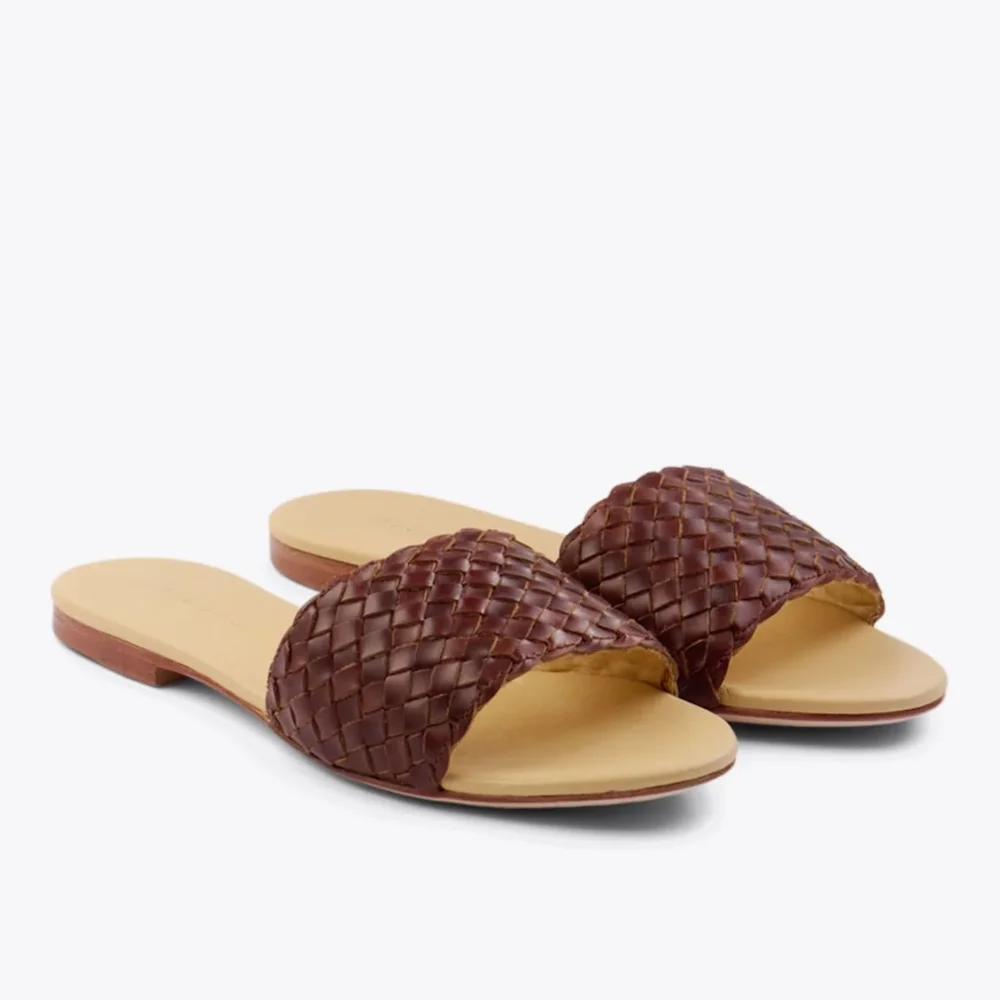 Isla Woven Slide Sandal - Brandy