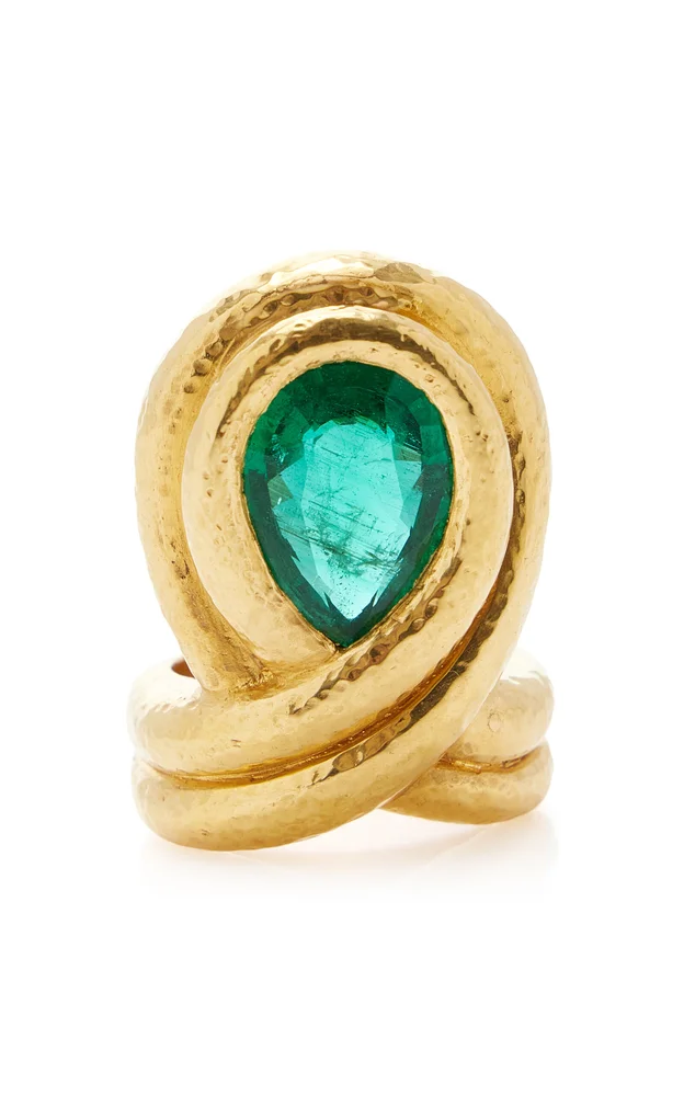 18K Yellow Gold Emerald Ring