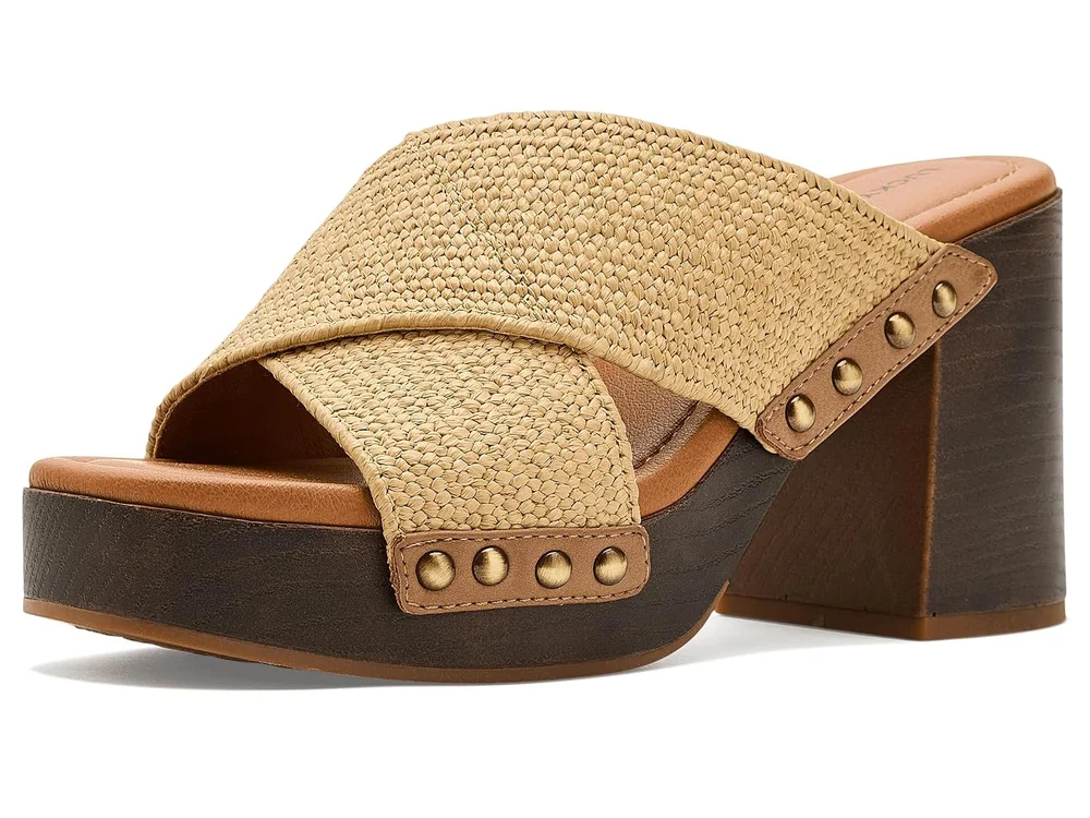 Casyna Cross Strap Studded Heel Sandals