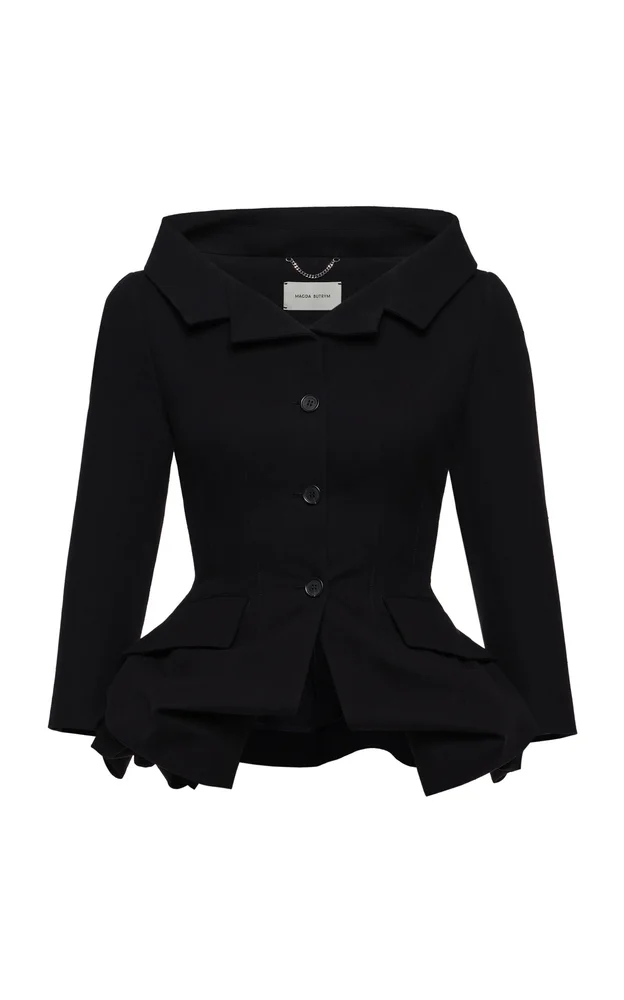 Portrait Neck Cotton Jacket
