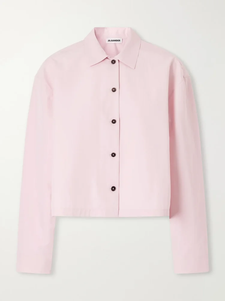 Cropped poplin shirt