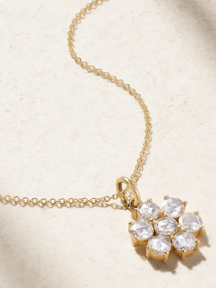 Daisy Bloom 18-karat gold diamond necklace
