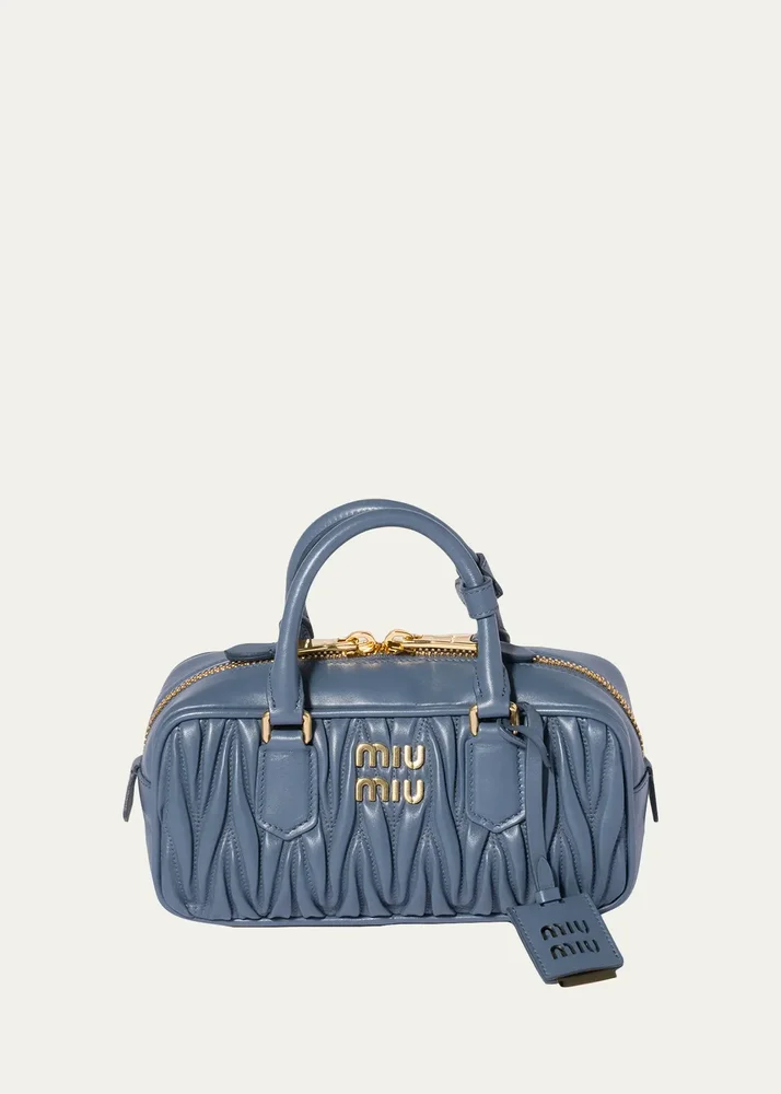 Zip Quilted Leather Top-Handle Bag