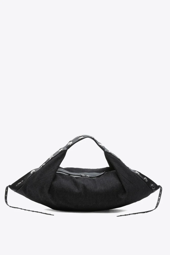 Studded Denim Luna Bag
