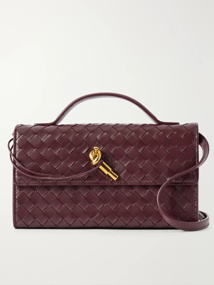 Andiamo Intrecciato Leather Top-Handle Bag
