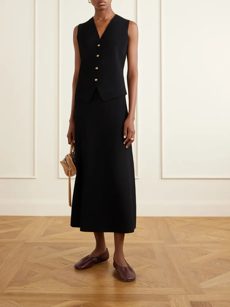 Fuggito crepe midi skirt