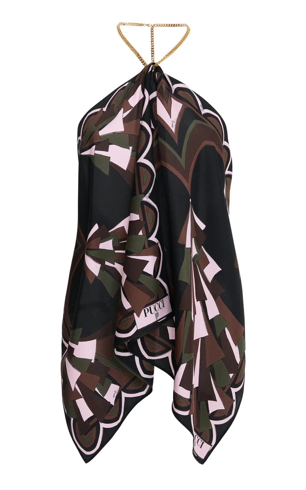 Printed Silk-Twill Top