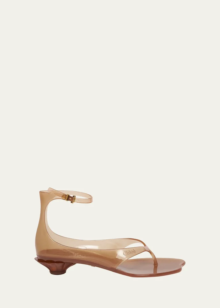 Jelly Thong Ankle-Strap Sandals