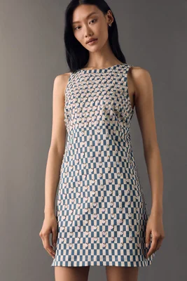 Cotton Blend Sequin Shift Dress