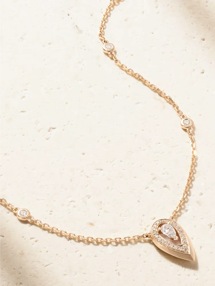 Fiery 18-karat rose gold diamond necklace