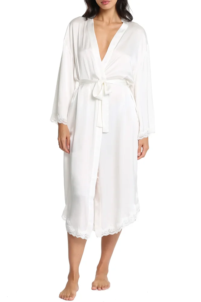 Camille Lace Trim Silk Robe