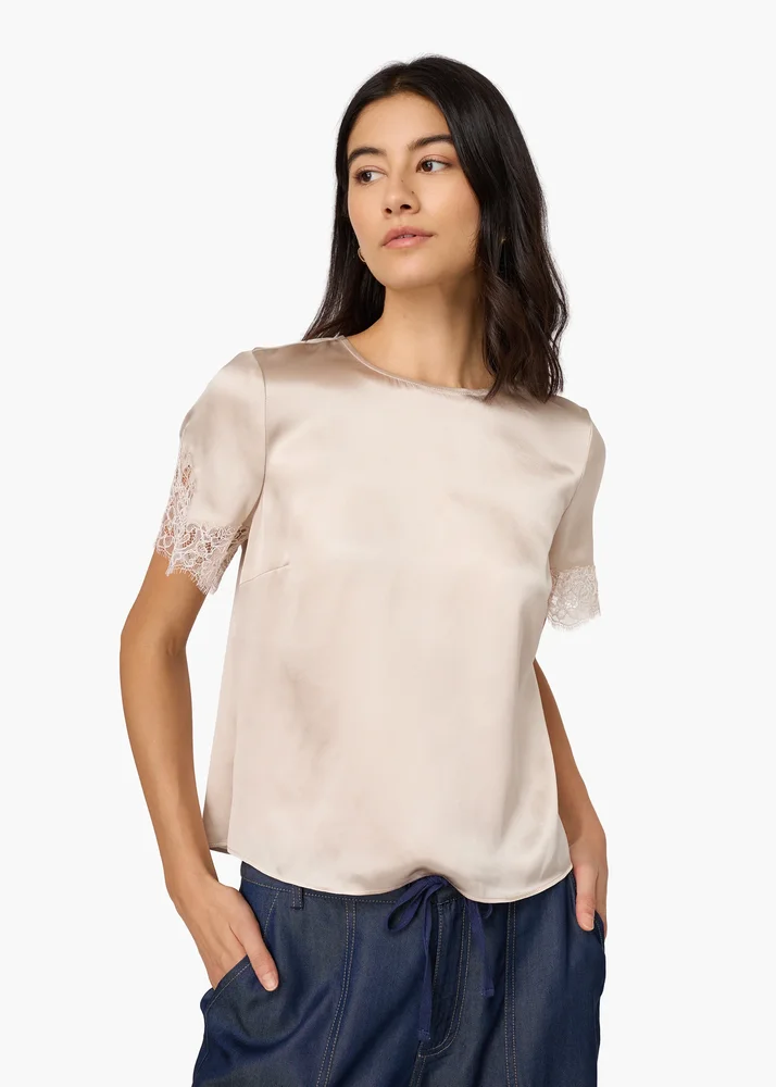 Marguerite Silk Top Oat