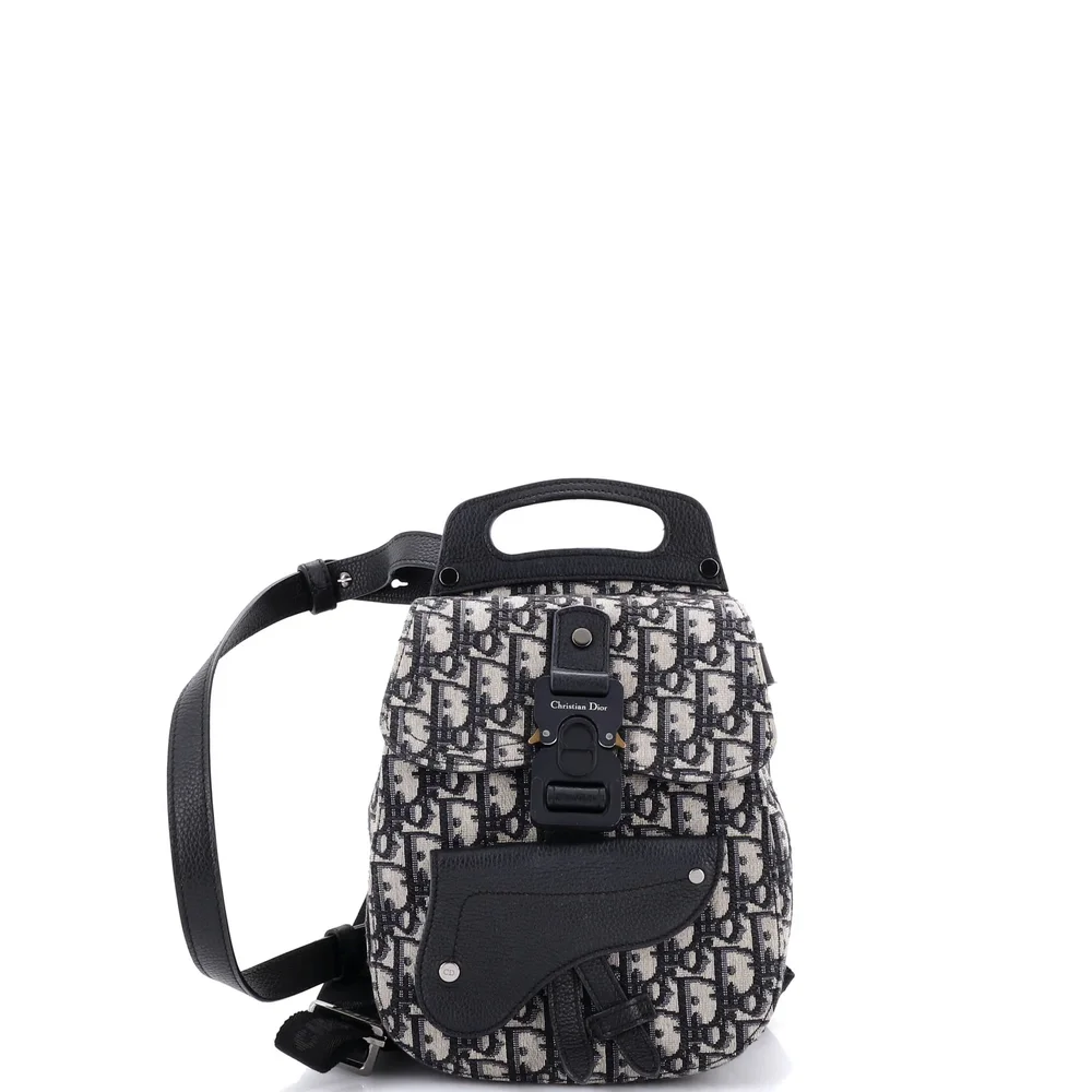 Pre-Owned Saddle Backpack Oblique Canvas Mini