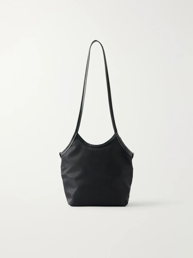 Cami small leather-trimmed satin shoulder bag