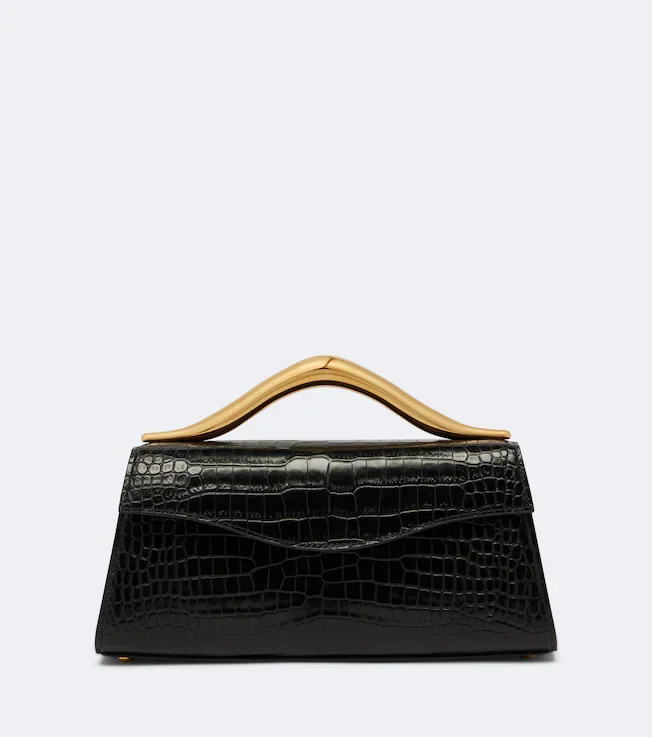 Petit Wave croc-effect leather top-handle bag