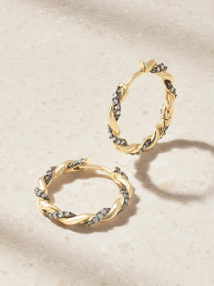 14-karat gold and diamonds earrings